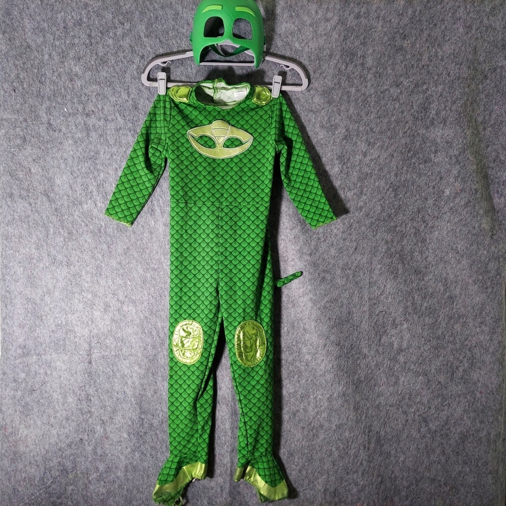 PJ Masks Costume Kid 5 6 Green Gekko Jumpsuit Mask Tail Superhero Dress Up Party